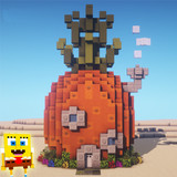 Bikini Bottom and Pineapple House Map MCPE1.2_Popularmodapk.com