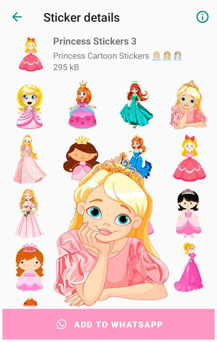 Cartoon Princess WAstickerApps screenshot image 9_Popularmodapk.com