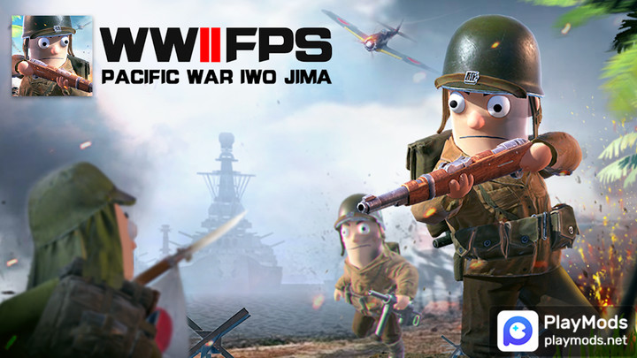 Pacifix War Iwo Jima:WW2 fps<span>(No ads)</span> screenshot image 1_Popularmodapk.com