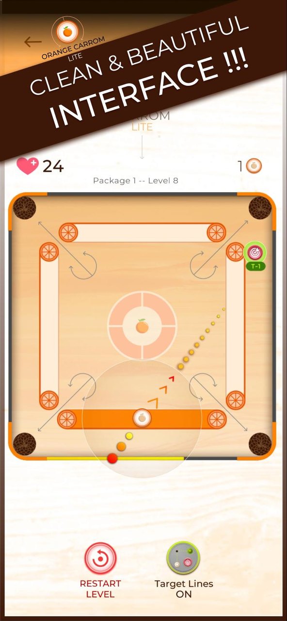 Trickshot: Orange Carrom Lite screenshot image 1_Popularmodapk.com