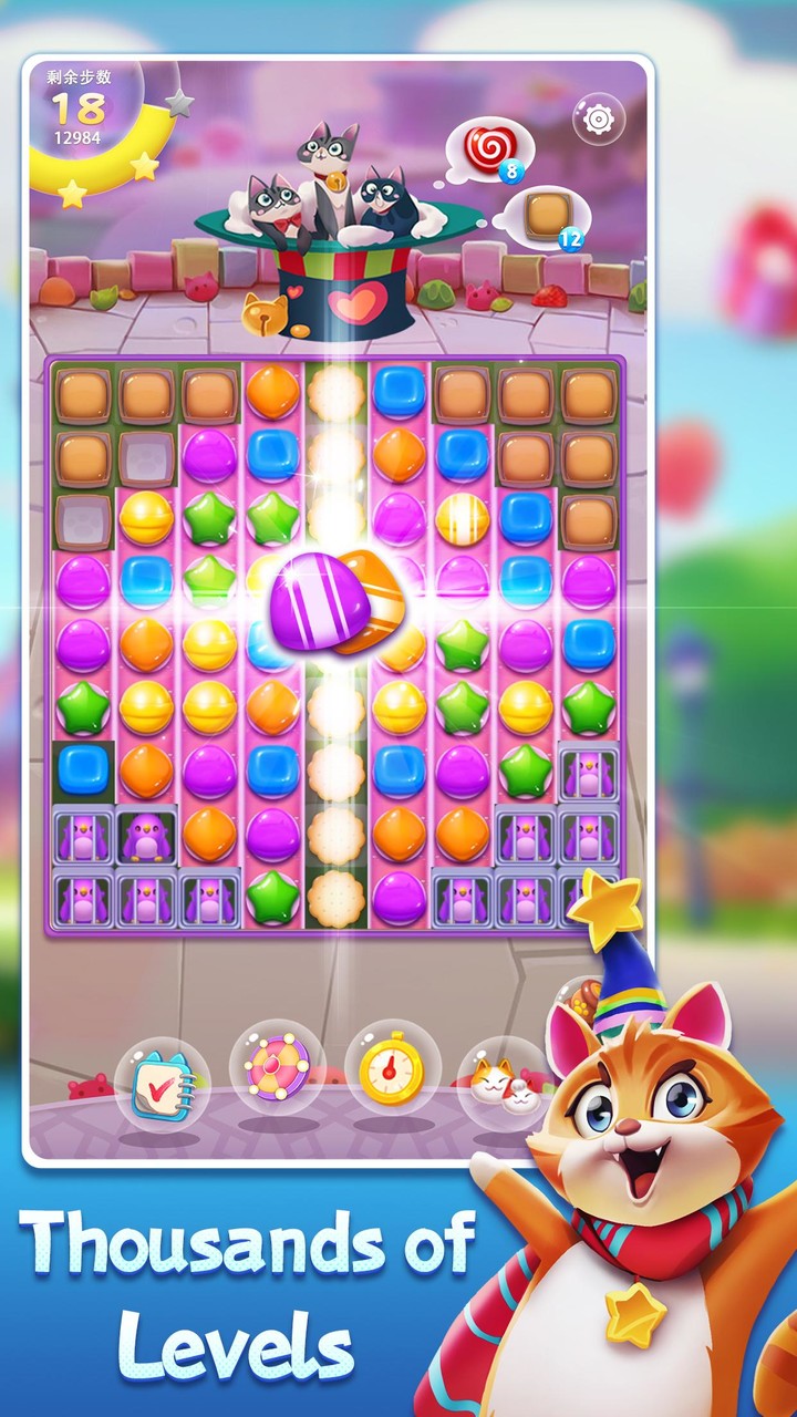 Candy Cat: Match 3 puzzle game screenshot image 3_Popularmodapk.com