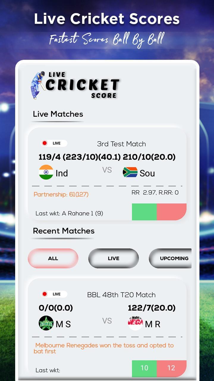 Live Cricket Score : Live Line screenshot image 1_Popularmodapk.com