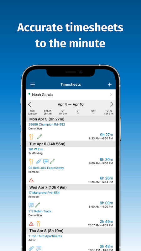 ClockShark - Mobile Time Clock screenshot image 20_Popularmodapk.com