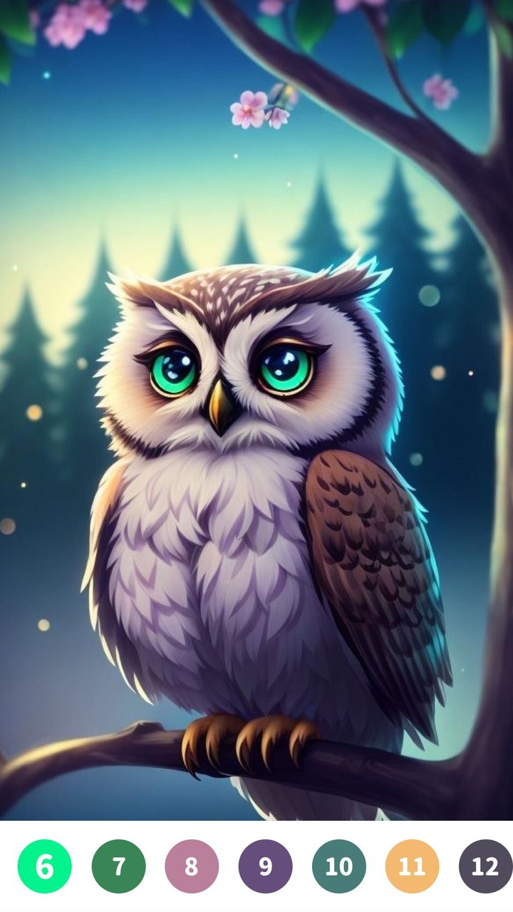 Owl Paint by Number Coloring screenshot image 2_Popularmodapk.com