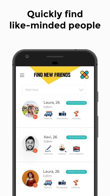 FriendZone - Find Friends Based On Your Interests screenshot image 4_Popularmodapk.com
