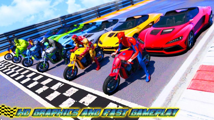 Superhero Bike Stunt Games 3D screenshot image 2_Popularmodapk.com