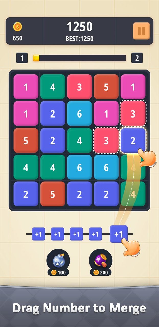 NIMP - Number Merge Puzzle screenshot image 1_Popularmodapk.com