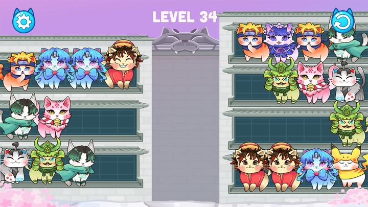 Cat Sort Color: Classic Puzzle screenshot image 2_Popularmodapk.com