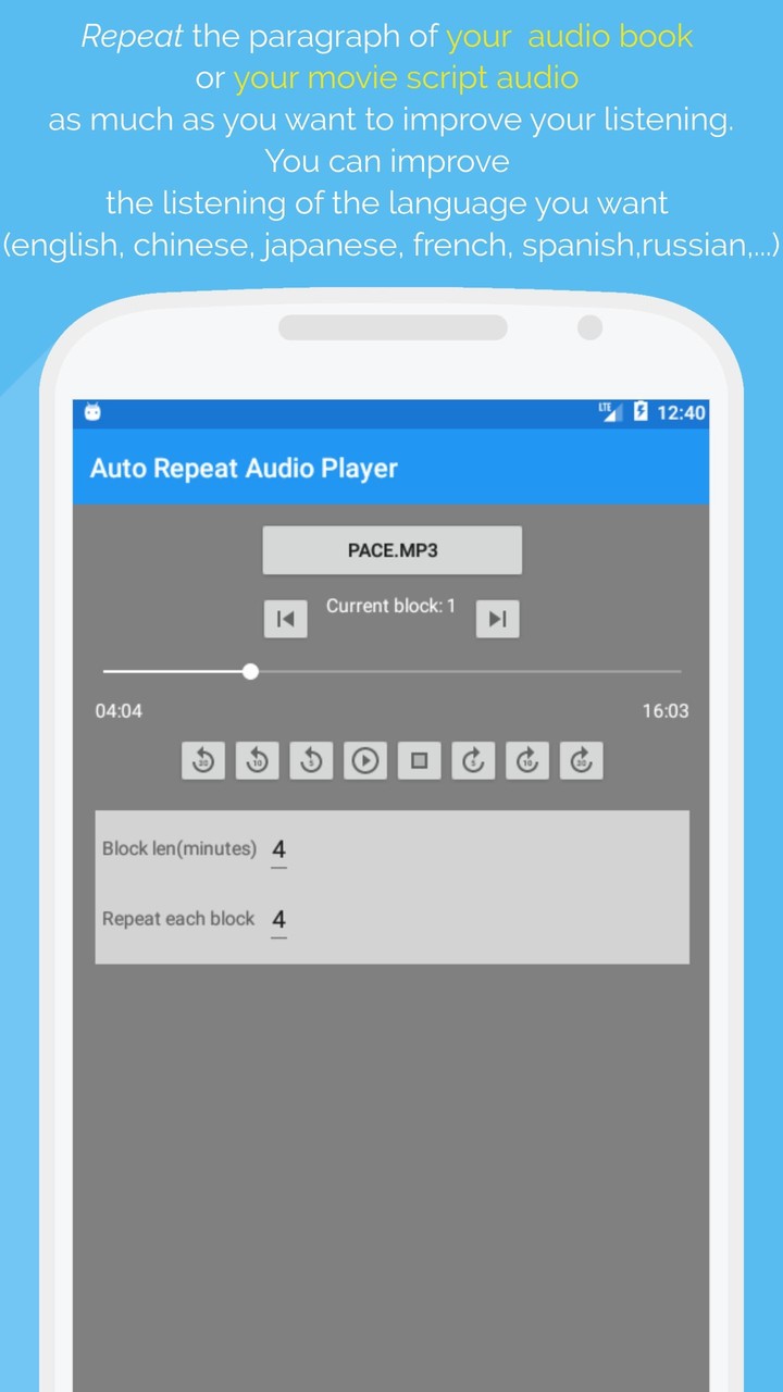 Auto Repeat Audio Player screenshot image 3_Popularmodapk.com