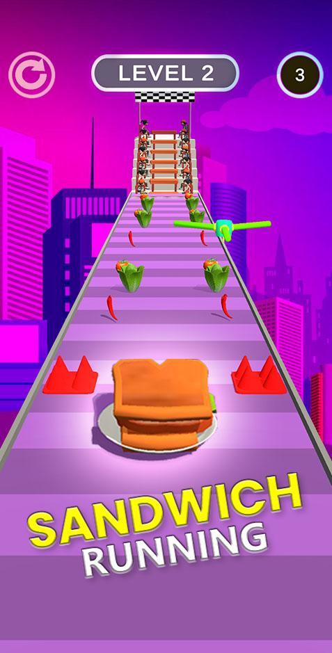Sandwich Running 3D Burger screenshot image 4_Popularmodapk.com