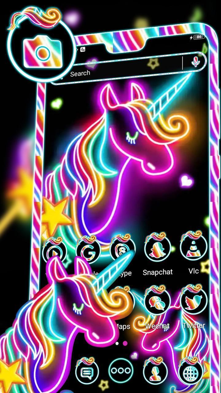 Neon Colorful Unicorn Theme screenshot image 8_Popularmodapk.com