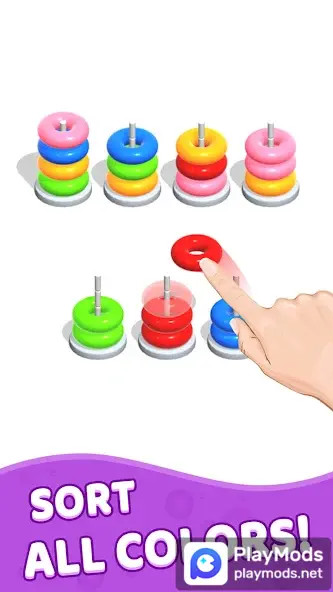 Color Hoop Stack - Sort Puzzle<span>(Ad-free and rewarded)</span> screenshot image 1_Popularmodapk.com