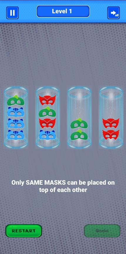 PJ Sort : Masks order puzzle screenshot image 4_Popularmodapk.com