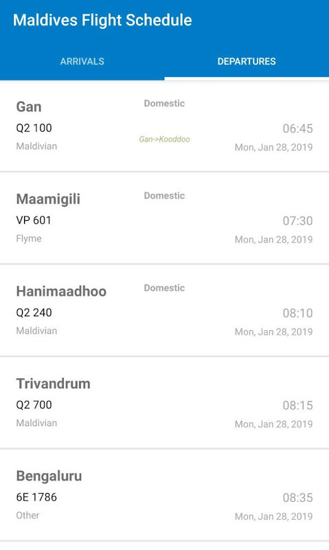 Maldives Flight Schedule screenshot image 1_Popularmodapk.com