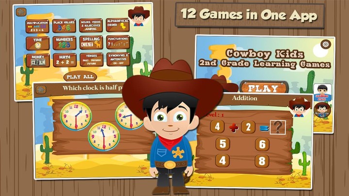 Cowboy Learning Games Grade 2 screenshot image 1_Popularmodapk.com
