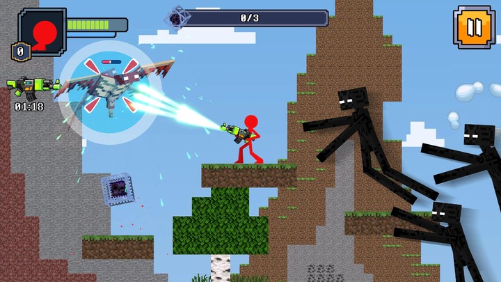 Red Stickman in Craft World screenshot image 1_Popularmodapk.com