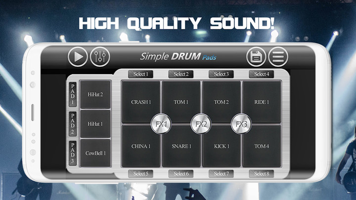 Simple Drum Pads screenshot image 1_Popularmodapk.com