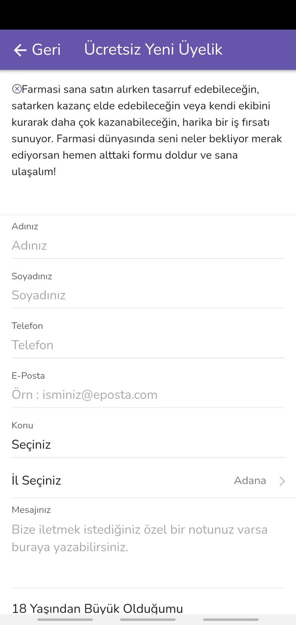 Farmasii Girişim Üyelik/Kayıt screenshot image 2_Popularmodapk.com
