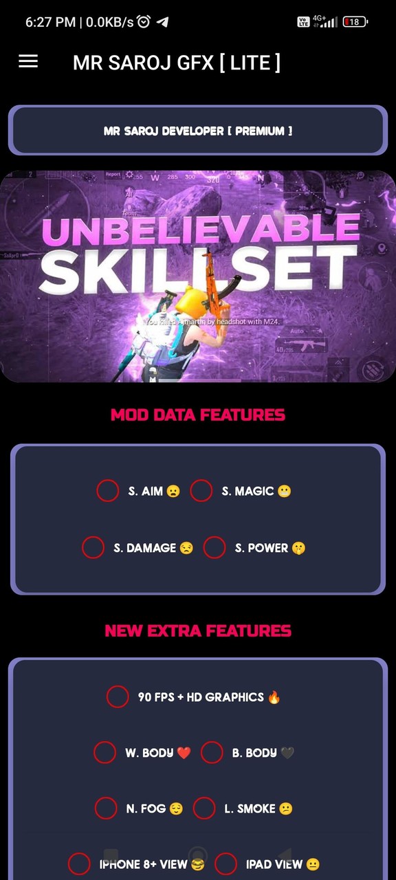 SAROJ GFX TOOL LITE screenshot image 2_Popularmodapk.com