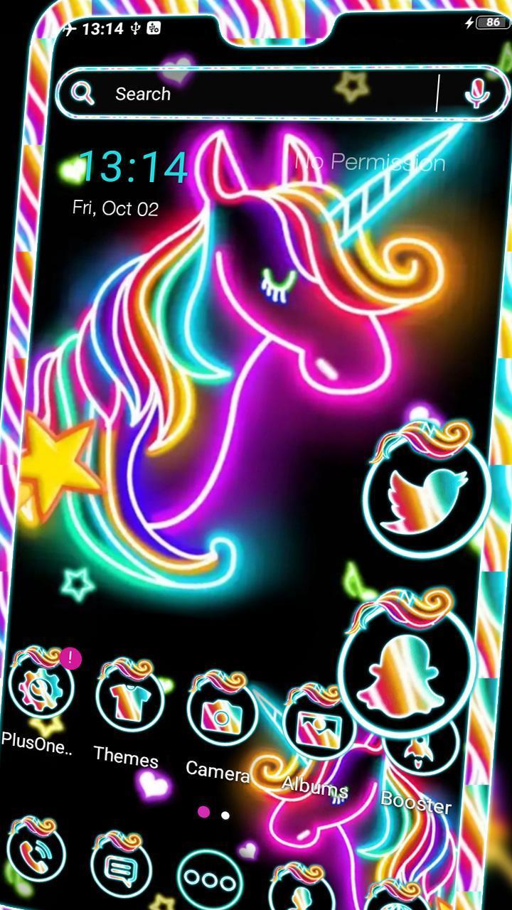 Neon Colorful Unicorn Theme screenshot image 6_Popularmodapk.com
