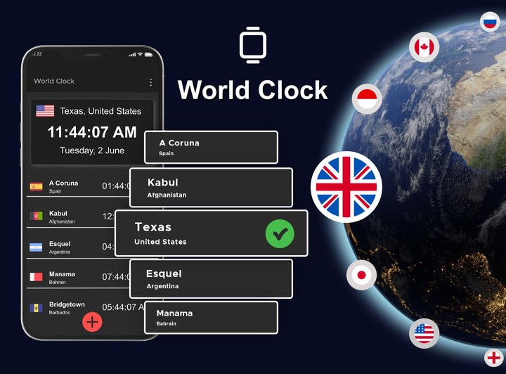 World Clock – World time clock screenshot image 5_Popularmodapk.com