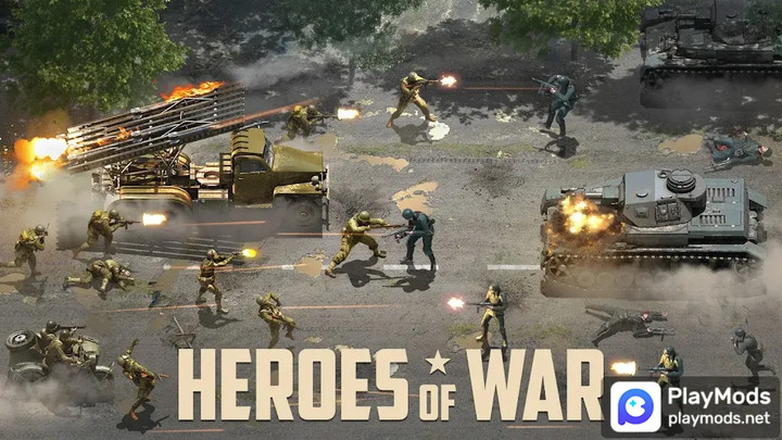 Heroes of War: Idle army game<span>(Speed change)</span> screenshot image 1_Popularmodapk.com
