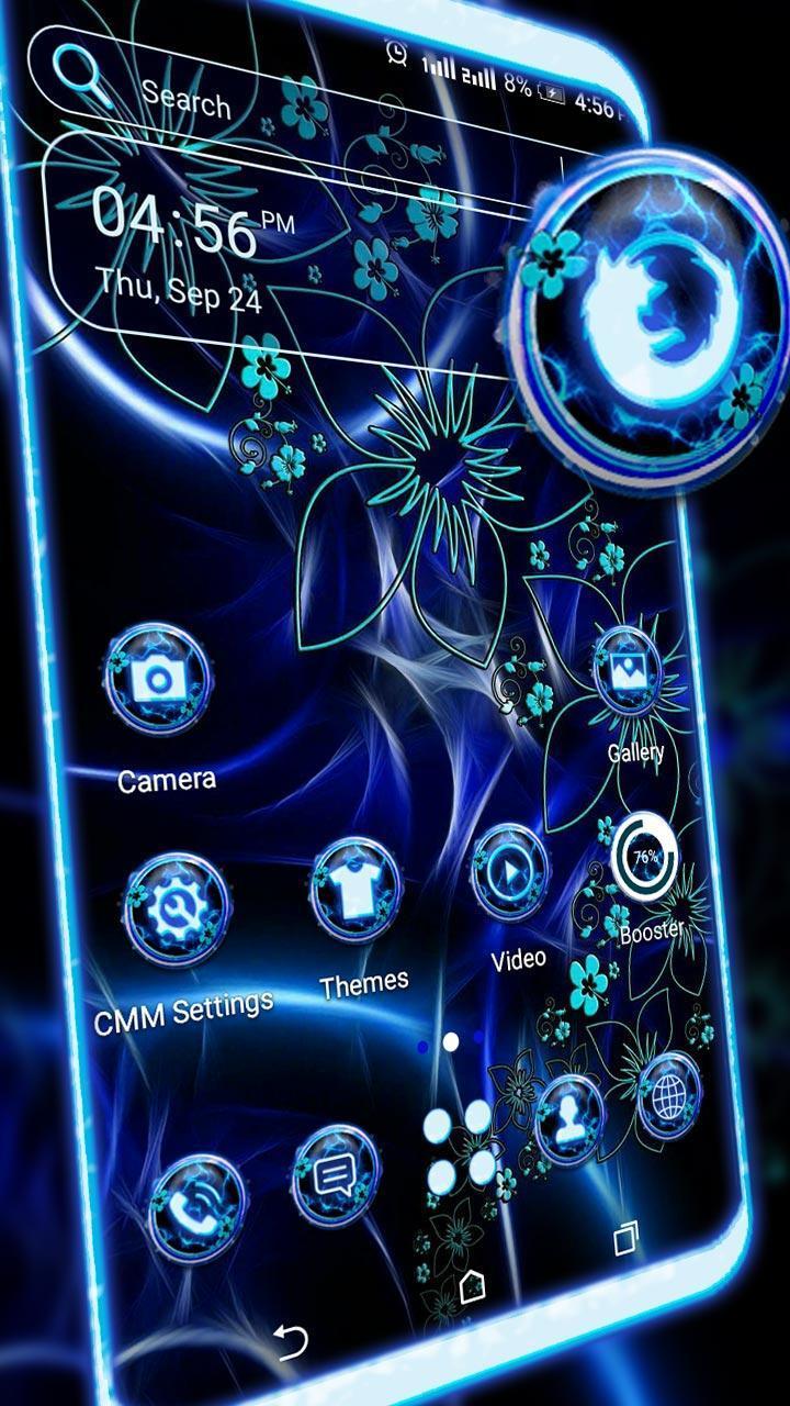Dark Blue Fractal Theme Launcher screenshot image 1_Popularmodapk.com