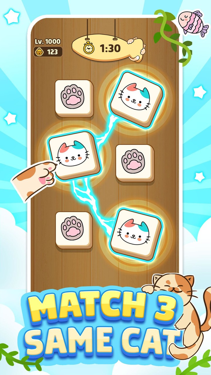Cat Tile World: Purrfect Match screenshot image 2_Popularmodapk.com