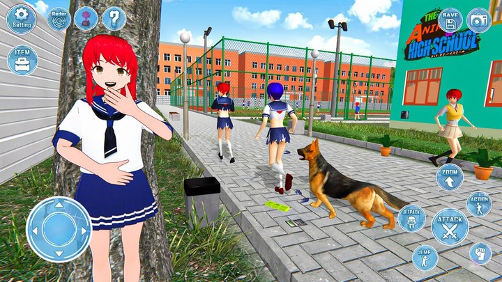Anime High School Girl 3D Sim screenshot image 1_Popularmodapk.com
