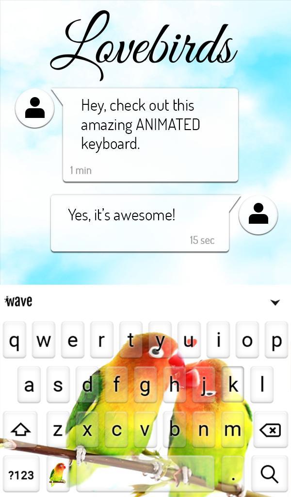 Lovebirds Keyboard + Wallpaper screenshot image 9_Popularmodapk.com