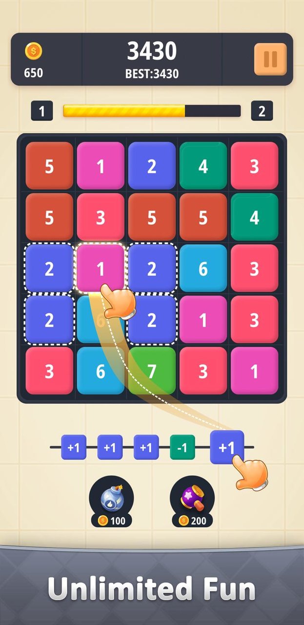NIMP - Number Merge Puzzle screenshot image 2_Popularmodapk.com