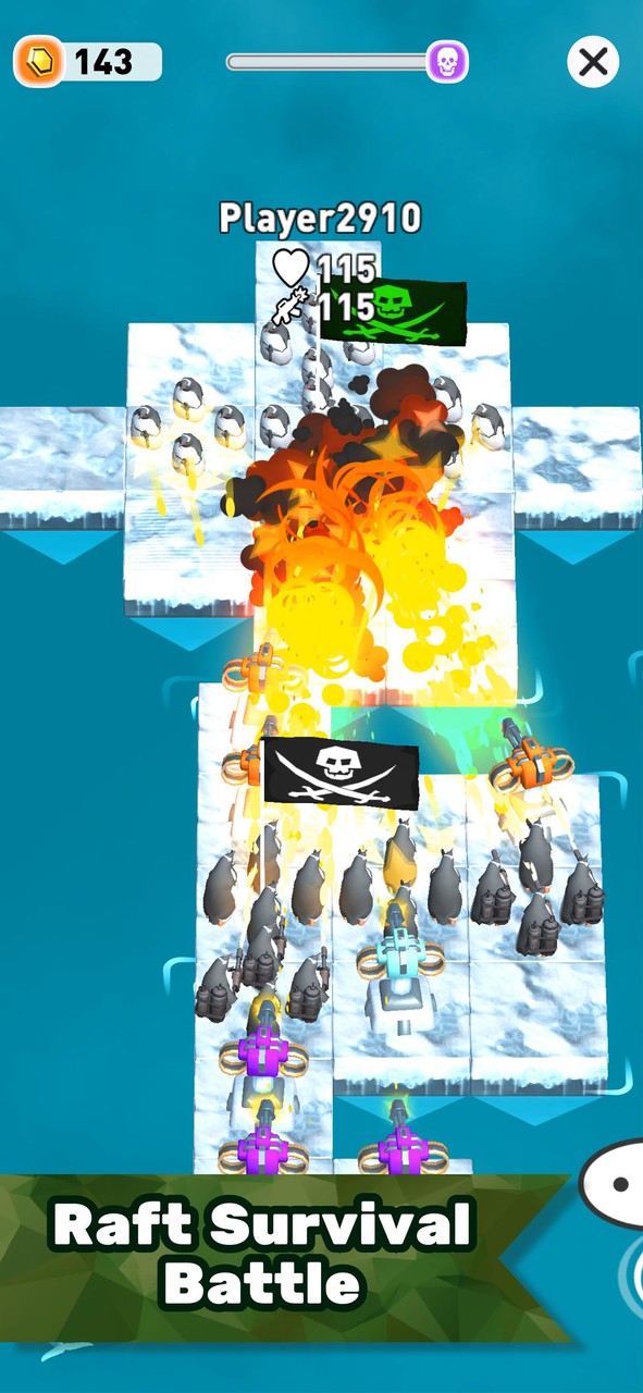 Penguin Island Raft Wars Ocean screenshot image 2_Popularmodapk.com