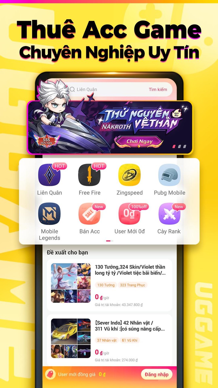 UGGAME- Thuê acc Game siêu rẻ screenshot image 5_Popularmodapk.com