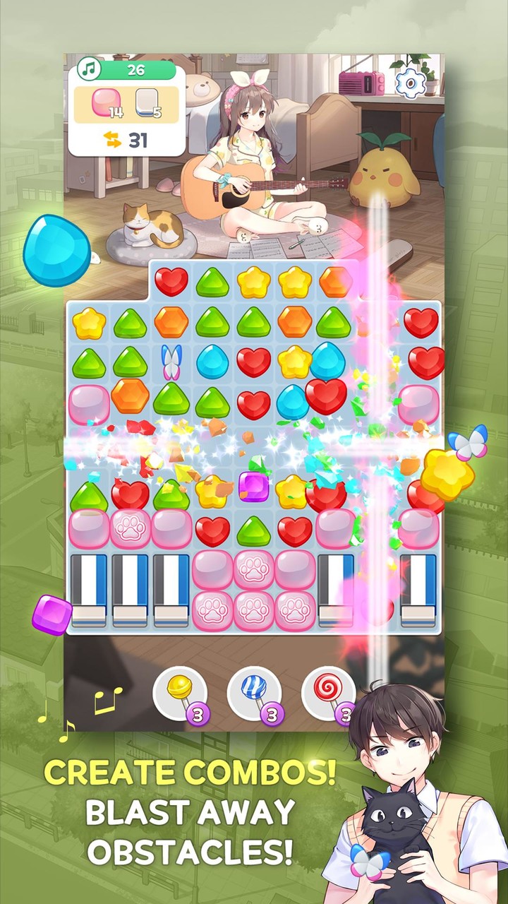 Guitar Girl Match 3<span>(Unlimited Moves)</span> screenshot image 5_Popularmodapk.com