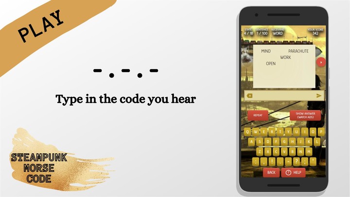 Steampunk Morse Code screenshot image 1_Popularmodapk.com