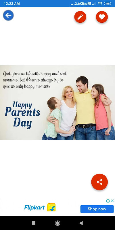 Happy Parents Day:Greeting,Photo Frames,GIF,Quotes screenshot image 1_Popularmodapk.com