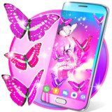 Pink butterfly live wallpaper22.6_Popularmodapk.com