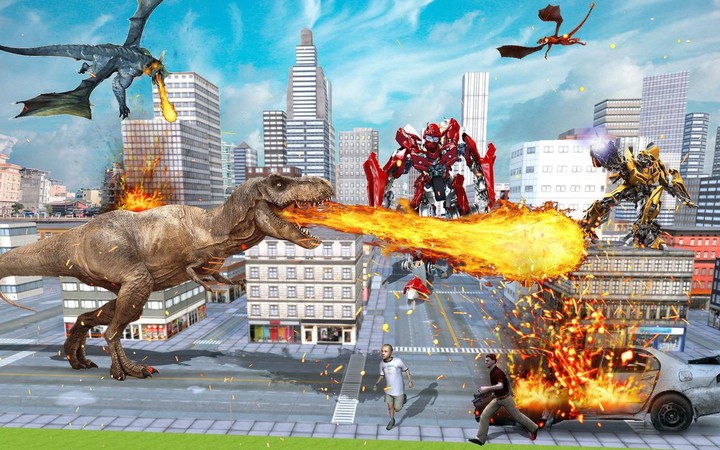 power Robot vs Dinosaur war 3D screenshot image 1_Popularmodapk.com
