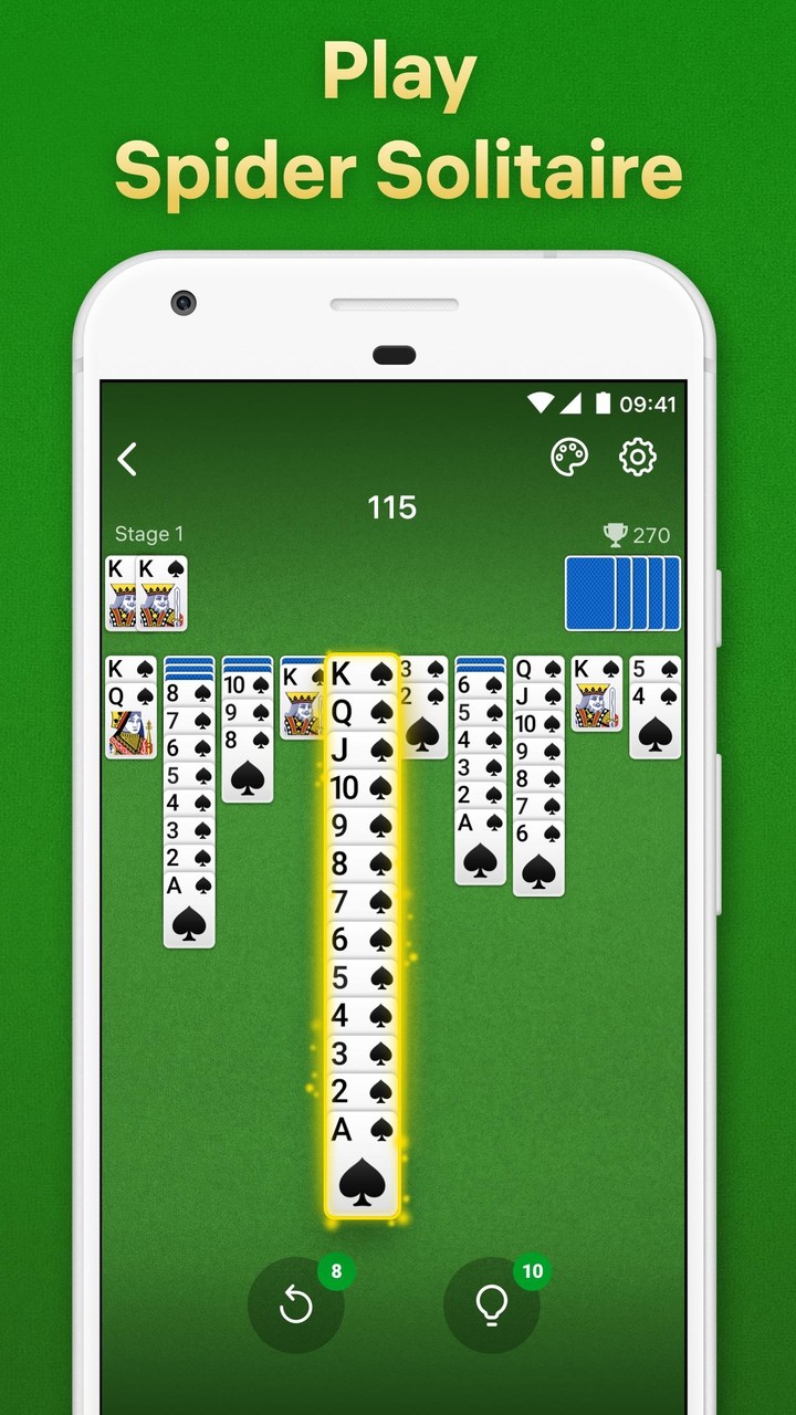 Spider Solitaire screenshot image 1_Popularmodapk.com
