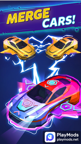 Merge Cyber Car: Highway Racer<span>(Unlimited money)</span> screenshot image 1_Popularmodapk.com