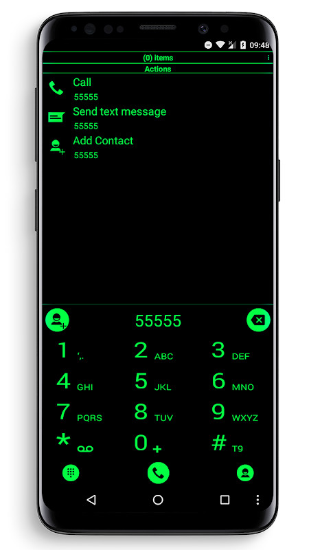 Dialer Theme Black Green drupe screenshot image 3_Popularmodapk.com