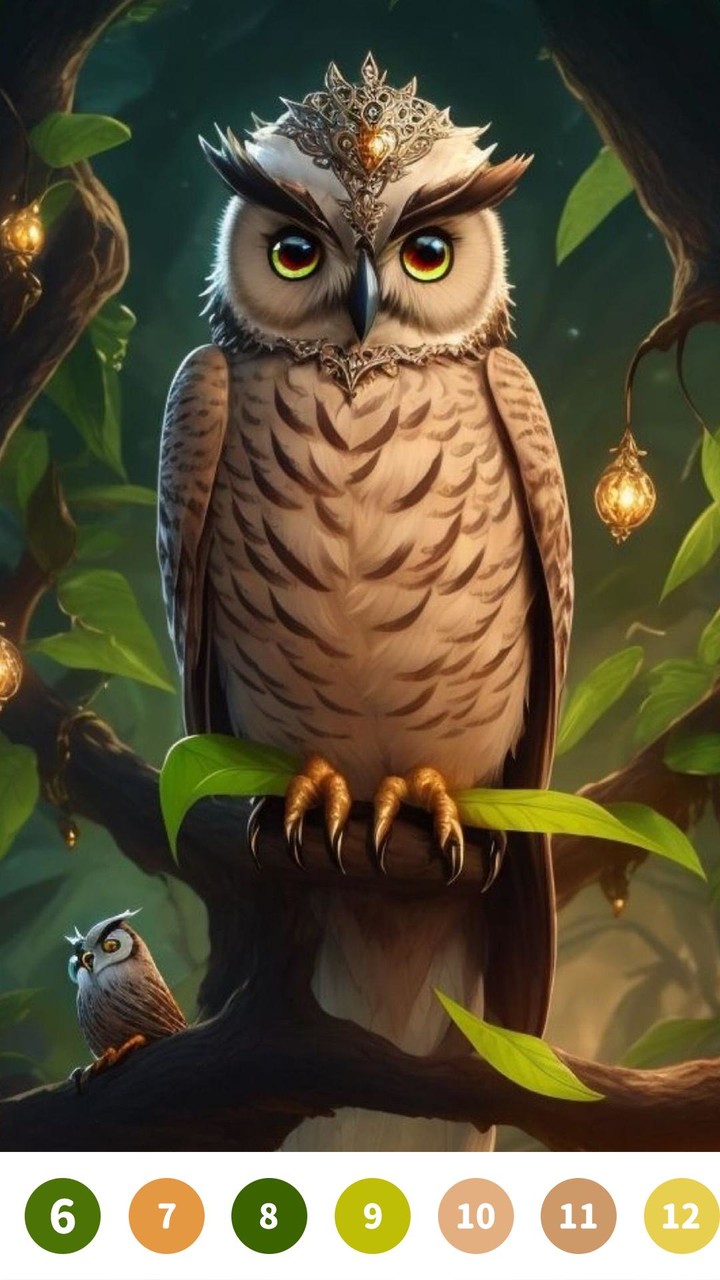 Owl Paint by Number Coloring screenshot image 1_Popularmodapk.com