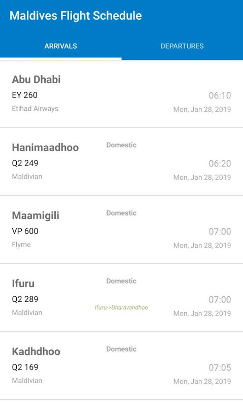 Maldives Flight Schedule screenshot image 2_Popularmodapk.com