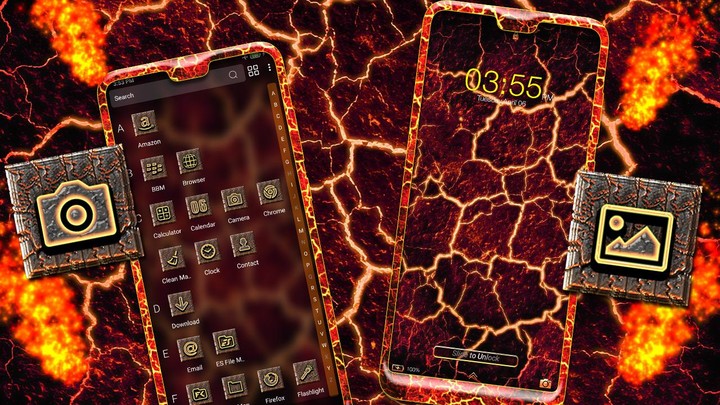 Lava Cracks Launcher Theme screenshot image 4_Popularmodapk.com