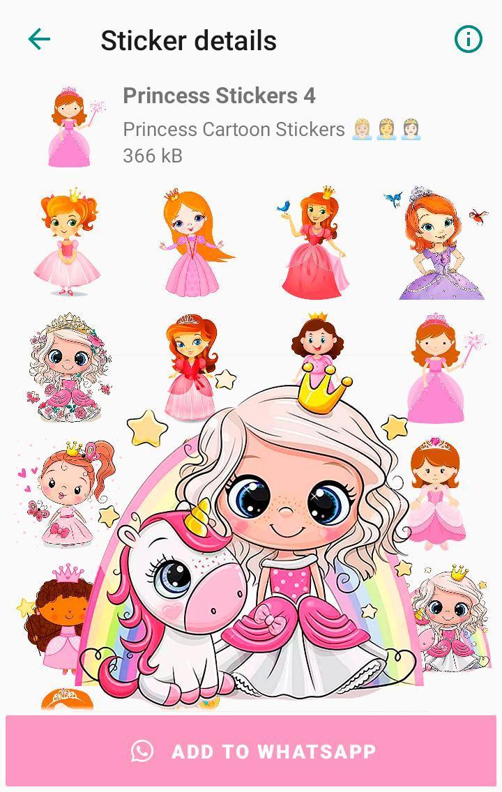 Cartoon Princess WAstickerApps screenshot image 8_Popularmodapk.com