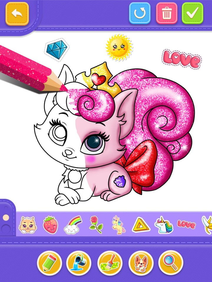 Glitter Number and letters coloring Book for kids screenshot image 24_Popularmodapk.com