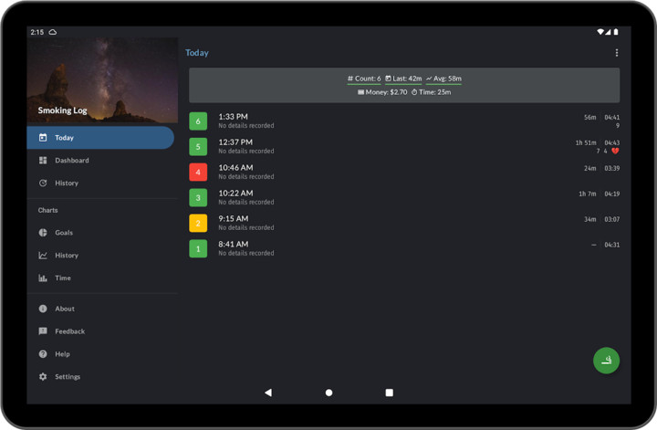 Smoking Log - Stop Smoking screenshot image 37_Popularmodapk.com
