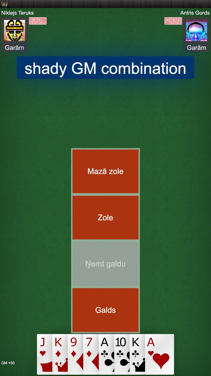 Latvian card game: RaccoonZole screenshot image 3_Popularmodapk.com