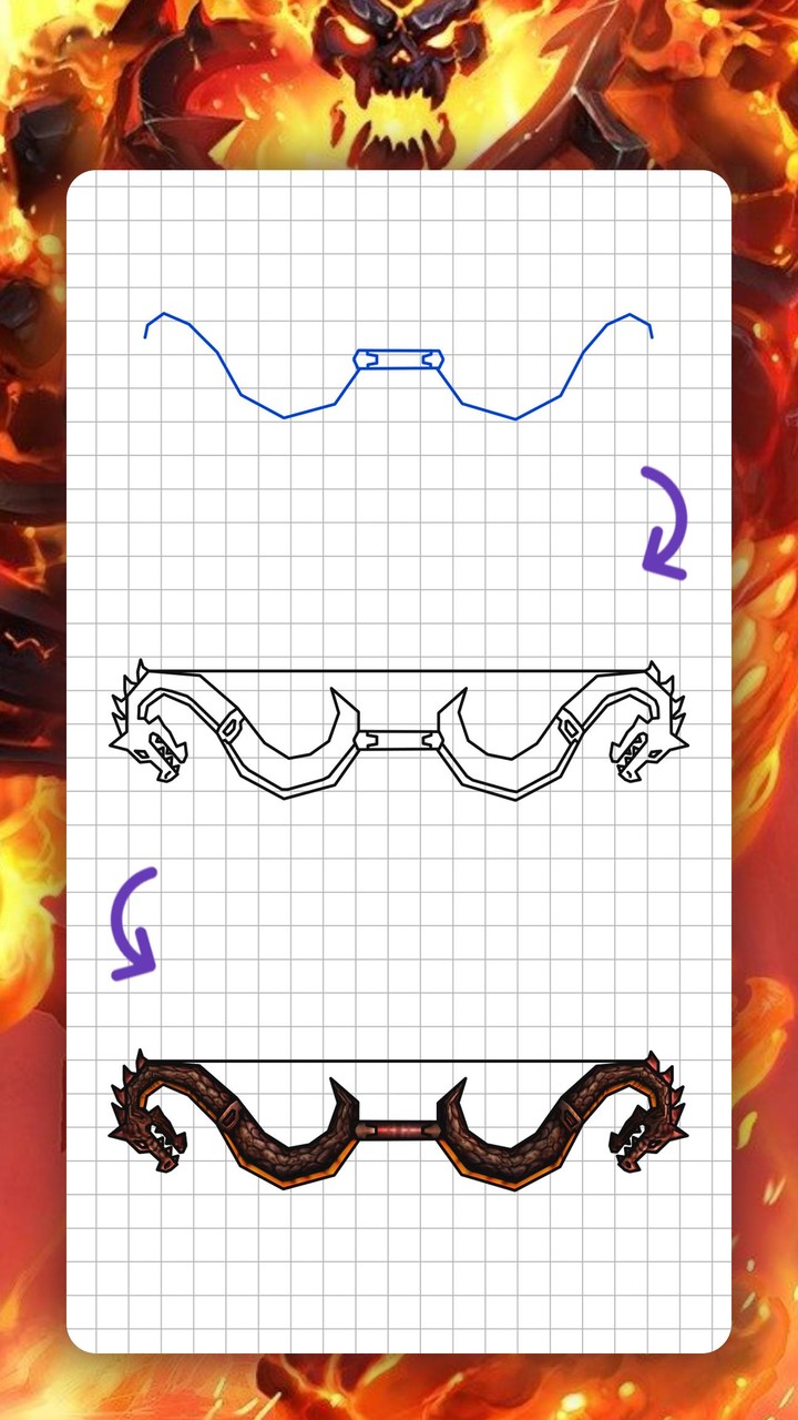How to draw weapons step by step, lessons for WoW screenshot image 7_Popularmodapk.com