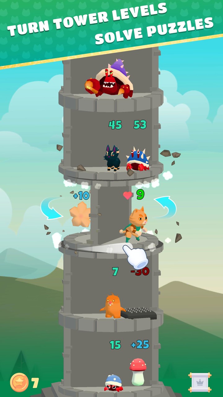 Cats & Towers: Merge Puzzle 3D screenshot image 2_Popularmodapk.com